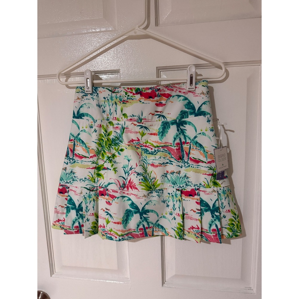 Sigrid Olsen Golf Tennis Skort Lily Pulitzer Tropical Print UPF 50 Quick Dry